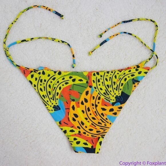 NEW It’s Now Cool square top string bottom bikini in bananas, M - Picture 6 of 16